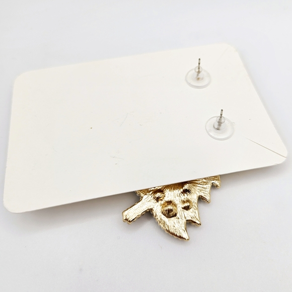 Holiday Beaded Christmas Tree Earrings Festive Accessory Statement Style New - Picture 2 of 2